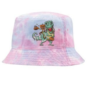 Jack O Lantern Riding T Rex Tie-Dyed Bucket Hat