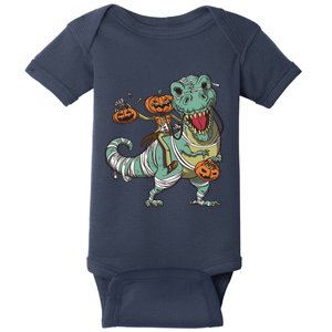 Jack O Lantern Riding T Rex Baby Bodysuit