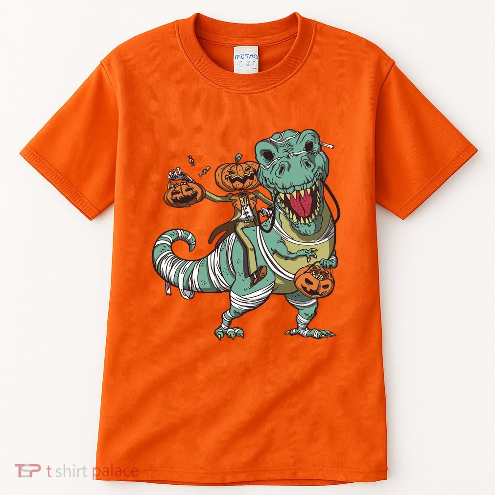 Jack O Lantern Riding T Rex Tall T-Shirt