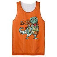 Jack O Lantern Riding T Rex Mesh Reversible Basketball Jersey Tank