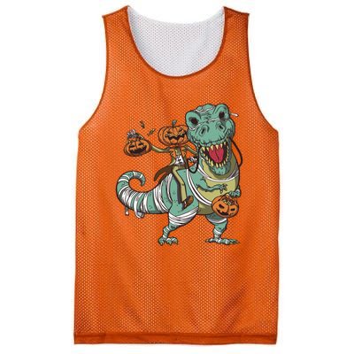 Jack O Lantern Riding T Rex Mesh Reversible Basketball Jersey Tank