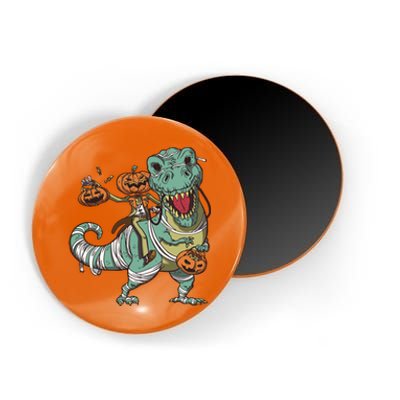 Jack O Lantern Riding T Rex Magnet