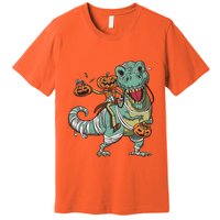 Jack O Lantern Riding T Rex Premium T-Shirt