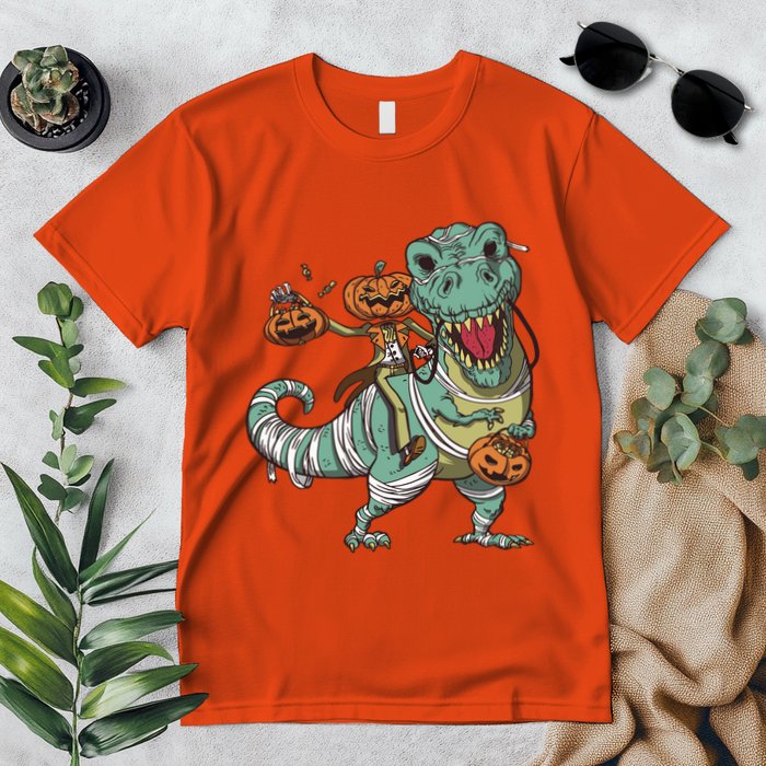 Jack O Lantern Riding T Rex Premium T-Shirt