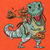 Jack O Lantern Riding T Rex Premium T-Shirt