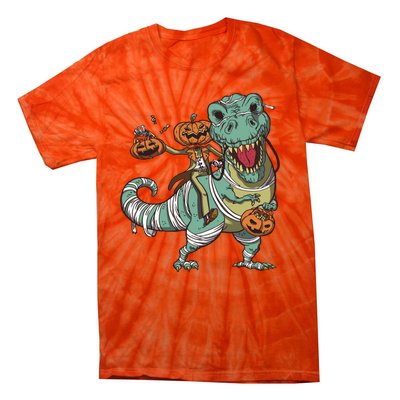 Jack O Lantern Riding T Rex Tie-Dye T-Shirt