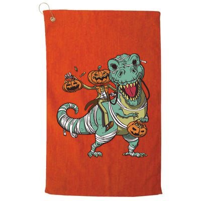 Jack O Lantern Riding T Rex Golf Towel