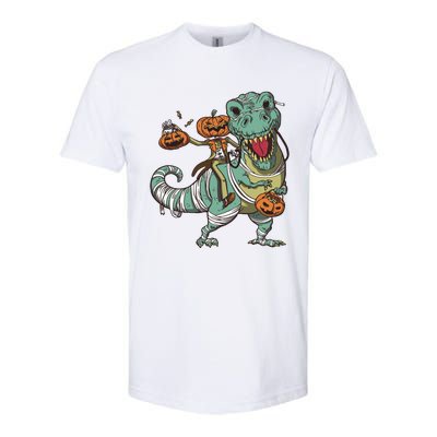 Jack O Lantern Riding T Rex Softstyle CVC T-Shirt