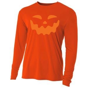 Jack O Lantern Face Pumpkin Scary Halloween Costume Funny Meaningful Gift Cooling Performance Long Sleeve Crew