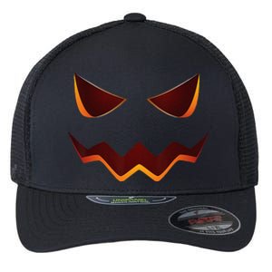 Jack O Lantern Pumpkin Face Halloween Costume Gift Flexfit Unipanel Trucker Cap