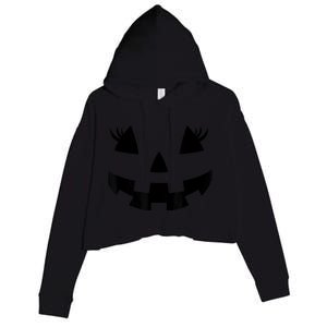 Jack O Lantern Face Pumpkin Eyelashes Hallowen Costume Funny Crop Fleece Hoodie