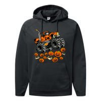 Jack O Lantern Pumpkin Monster Truck Halloween Costume Performance Fleece Hoodie