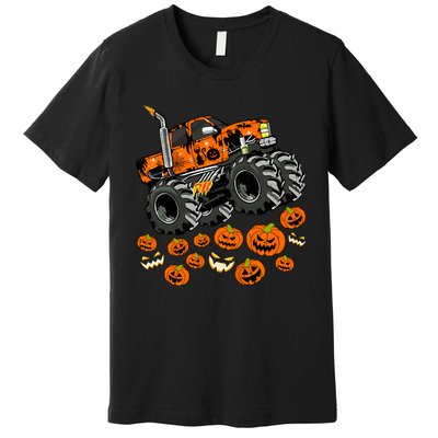 Jack O Lantern Pumpkin Monster Truck Halloween Costume Premium T-Shirt