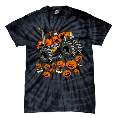 Jack O Lantern Pumpkin Monster Truck Halloween Costume Tie-Dye T-Shirt