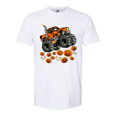 Jack O Lantern Pumpkin Monster Truck Halloween Costume Softstyle CVC T-Shirt