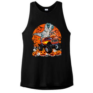 Jack O Lantern Pumpkin Monster Truck Halloween Costume Ladies PosiCharge Tri-Blend Wicking Tank