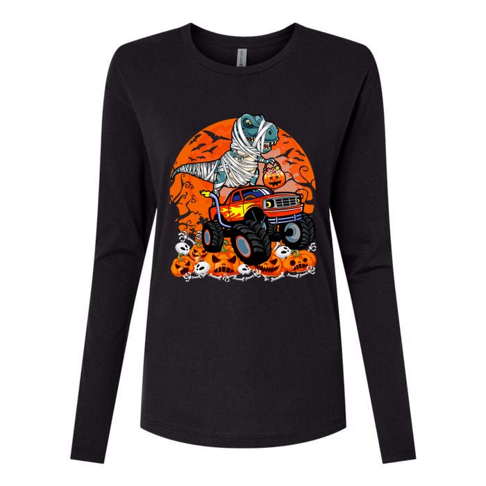 Jack O Lantern Pumpkin Monster Truck Halloween Costume Womens Cotton Relaxed Long Sleeve T-Shirt