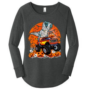 Jack O Lantern Pumpkin Monster Truck Halloween Costume Women's Perfect Tri Tunic Long Sleeve Shirt