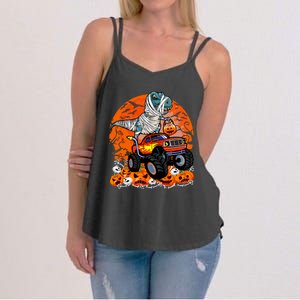 Jack O Lantern Pumpkin Monster Truck Halloween Costume Women's Strappy Tank