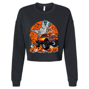 Jack O Lantern Pumpkin Monster Truck Halloween Costume Cropped Pullover Crew