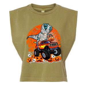 Jack O Lantern Pumpkin Monster Truck Halloween Costume Garment-Dyed Women's Muscle Tee