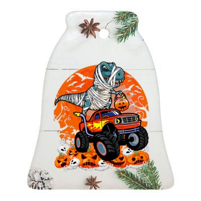 Jack O Lantern Pumpkin Monster Truck Halloween Costume Ceramic Bell Ornament