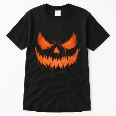Jack O Lantern Scary Spooky Carved Halloween Pumpkin Face Tall T-Shirt