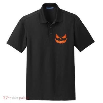 Jack O Lantern Scary Spooky Carved Halloween Pumpkin Face Dry Zone Grid Polo