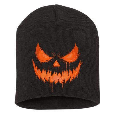 Jack O Lantern Scary Spooky Carved Halloween Pumpkin Face Short Acrylic Beanie