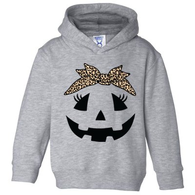 Jack O Lantern Pumpkin Leopard Face For Girl Halloween Toddler Hoodie