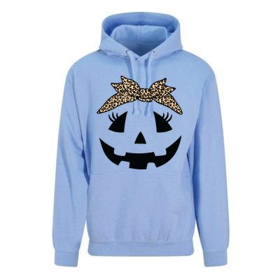 Jack O Lantern Pumpkin Leopard Face For Girl Halloween Unisex Surf Hoodie