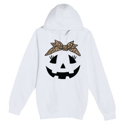 Jack O Lantern Pumpkin Leopard Face For Girl Halloween Premium Pullover Hoodie