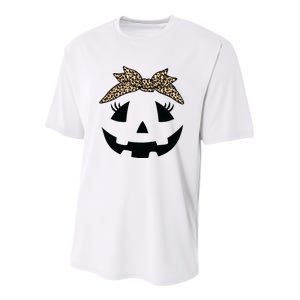 Jack O Lantern Pumpkin Leopard Face For Girl Halloween Youth Performance Sprint T-Shirt