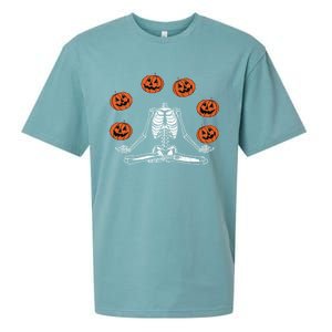 Jack O Lantern Stay Spooky Skeleton Yoga Namaste Halloween Great Gift Sueded Cloud Jersey T-Shirt