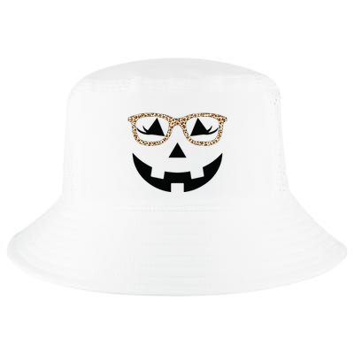 Jack O Lantern With Glasses Women Halloween Leopard Cool Comfort Performance Bucket Hat