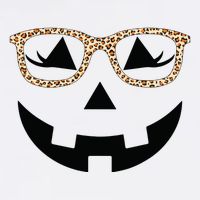 Jack O Lantern With Glasses Women Halloween Leopard Women's Long Sleeve Flannel Pajama Set 