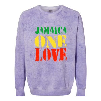 Jamaica One Love Unisex Great Gift Rasta Colors Reggae Colorblast Crewneck Sweatshirt