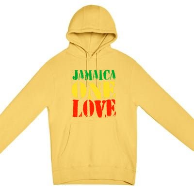 Jamaica One Love Unisex Great Gift Rasta Colors Reggae Premium Pullover Hoodie