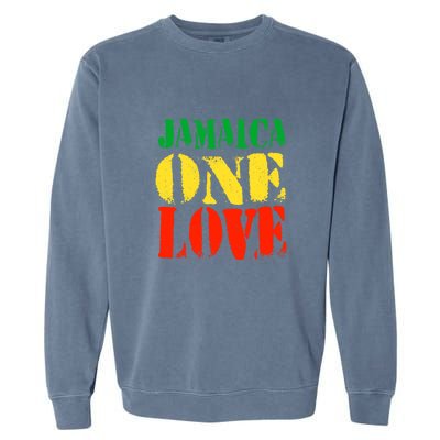 Jamaica One Love Unisex Great Gift Rasta Colors Reggae Garment-Dyed Sweatshirt