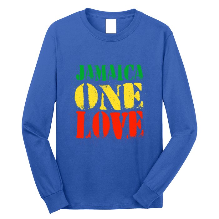 Jamaica One Love Unisex Great Gift Rasta Colors Reggae Long Sleeve Shirt