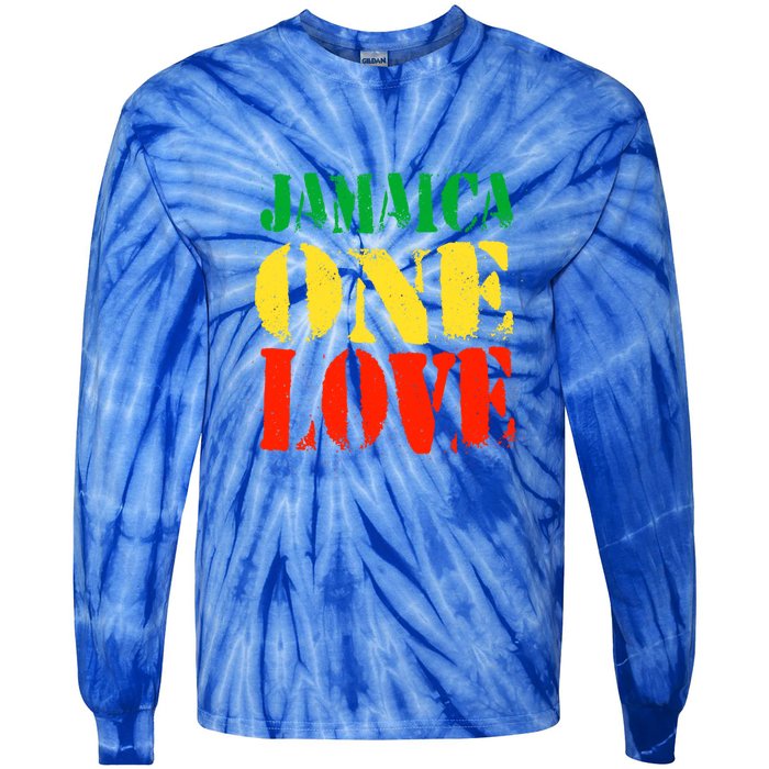 Jamaica One Love Unisex Great Gift Rasta Colors Reggae Tie-Dye Long Sleeve Shirt