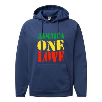 Jamaica One Love Unisex Great Gift Rasta Colors Reggae Performance Fleece Hoodie