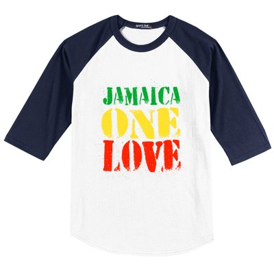 Jamaica One Love Unisex Great Gift Rasta Colors Reggae Baseball Sleeve Shirt