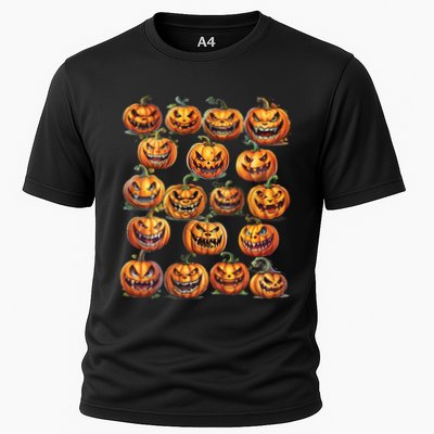 Jack O Lantern Scary Carved Pumpkin Faces Halloween Performance Shirt
