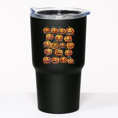 Jack O Lantern Scary Carved Pumpkin Faces Halloween Tumbler