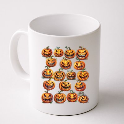 Jack O Lantern Scary Carved Pumpkin Faces Halloween Coffee Mug