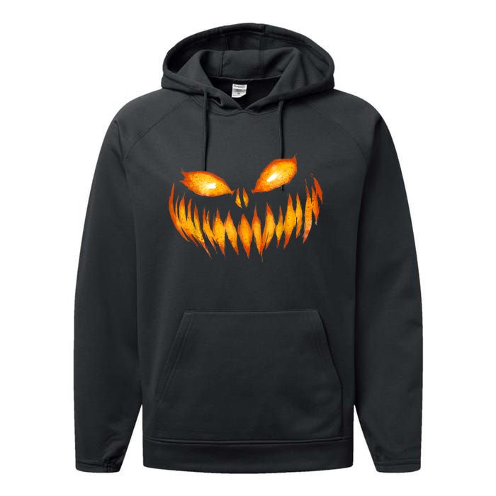 Jack O Lantern Scary Carved Pumpkin Face Halloween Performance Fleece Hoodie