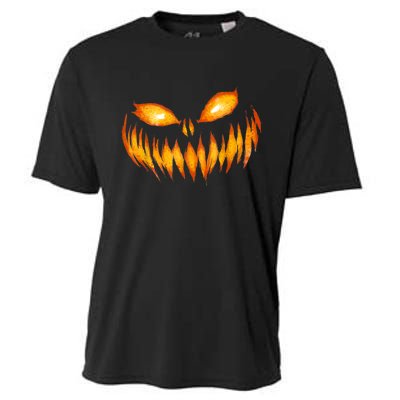 Jack O Lantern Scary Carved Pumpkin Face Halloween Cooling Performance Crew T-Shirt