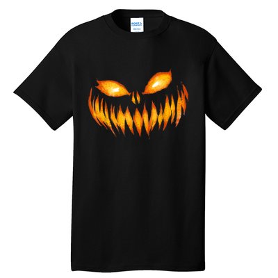 Jack O Lantern Scary Carved Pumpkin Face Halloween Tall T-Shirt