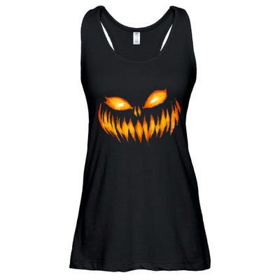 Jack O Lantern Scary Carved Pumpkin Face Halloween Ladies Essential Flowy Tank